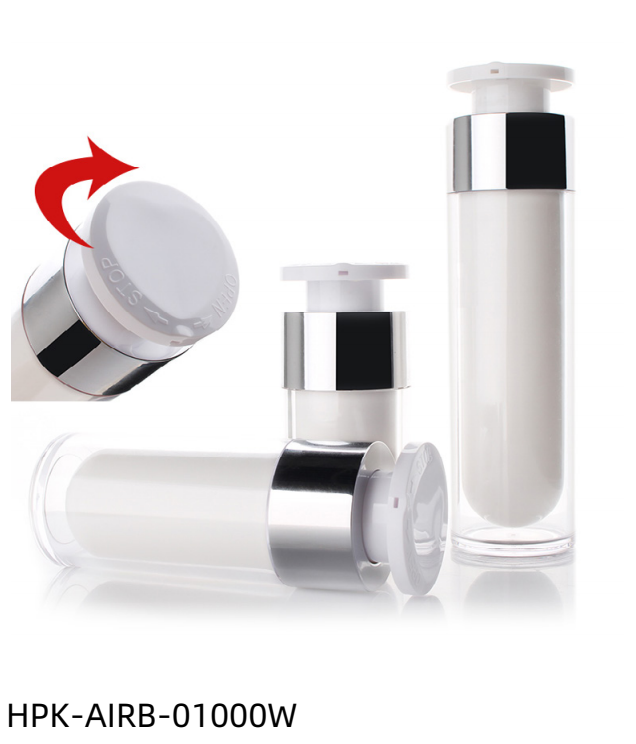 Airless Rotatable Push Button Double-Walled Plastic Lotion Bottle